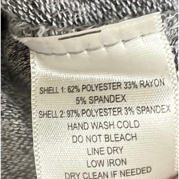 MONTEAU gray ultra soft sweater key hope black polka dot collar and trim size L - Picture 7 of 9